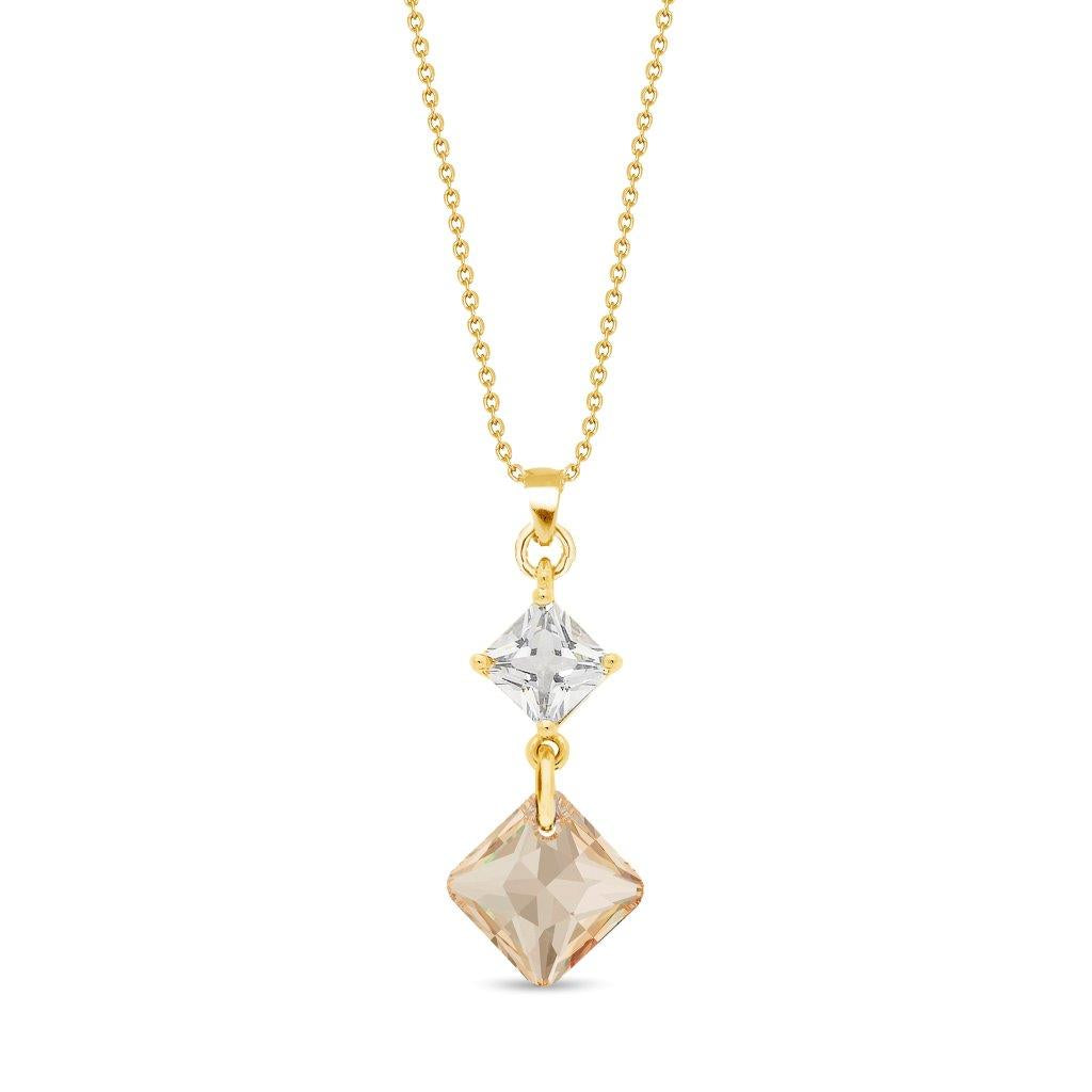 Spark 18karaat vergulde Zilveren Halsketting met Swarovski kristallen NG6431CGS