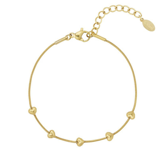 Roestvrij Stalen fijne gele fantasie hartjes Armband