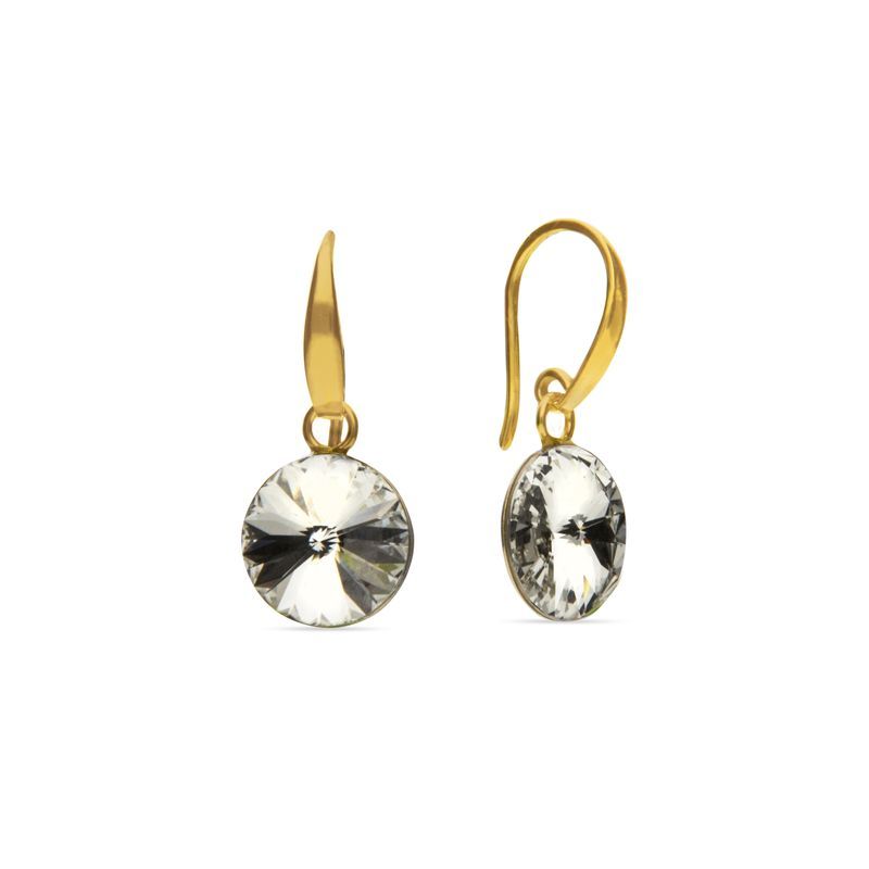 Spark vergulde zilveren oorbellen ronde Swarovski KWG112212C