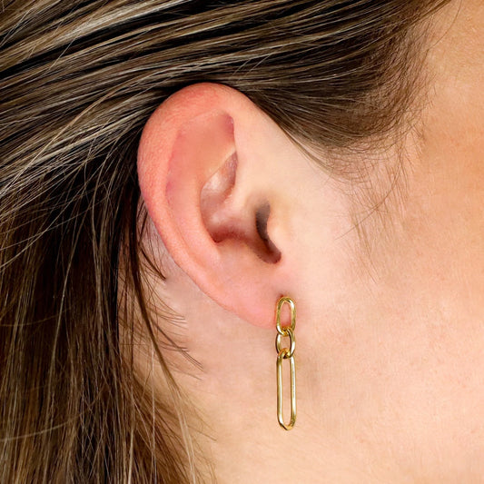 Boccia titanium oorbellen 6/05069-02 rechthoekige hangoorbellen