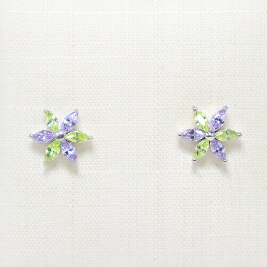 Zilveren Kids bloemen oorbellen