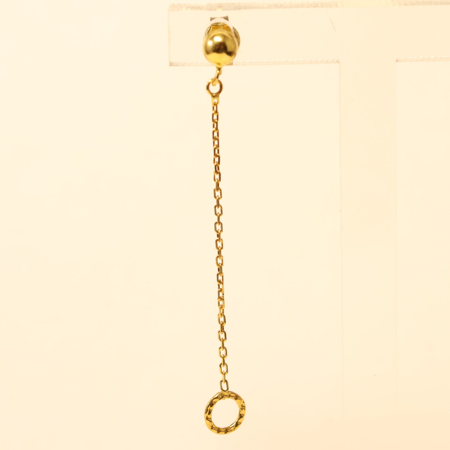 18KT gouden cirkel hangoorbellen 060841