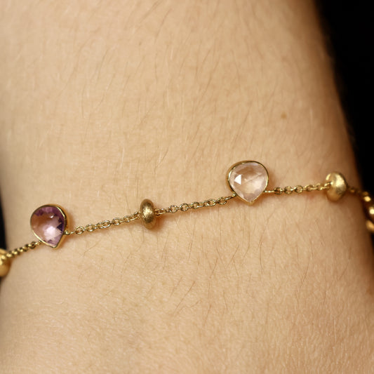 18KT gouden armband met kleurstenen 061366BX