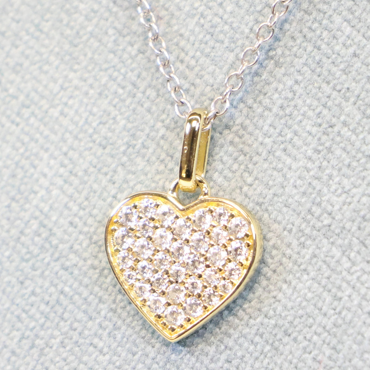 Naiomy silver zilveren ketting met verguld Hartje N3O58