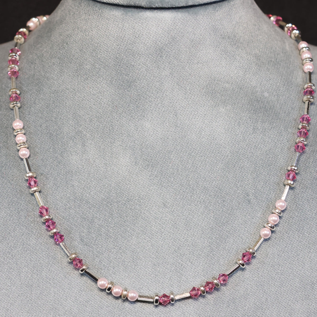 Spark zilveren Roze Swarovski kristallen ketting N58105328RLR