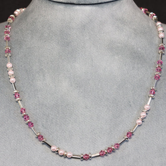 Spark zilveren Roze Swarovski kristallen ketting N58105328RLR
