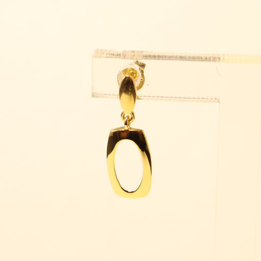 18KT gouden rechthoek hangoorbellen 065522