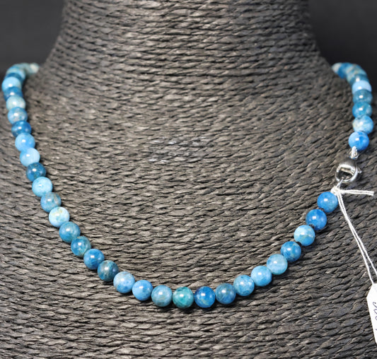 Apatiet Halssnoer met zilveren slot 00764134