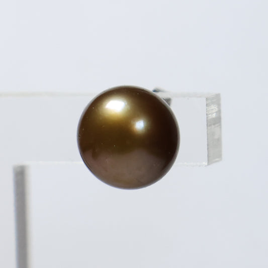 Parel oorbellen bronzen biwa parel 10mm
