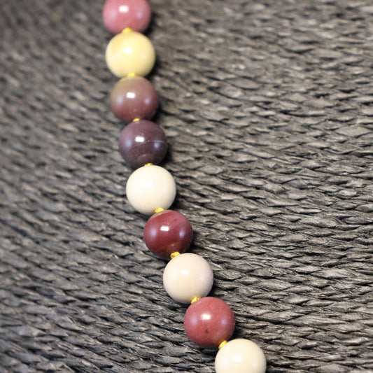 Halfedelsteen Jaspis Halssnoer met zilveren slot 00739590