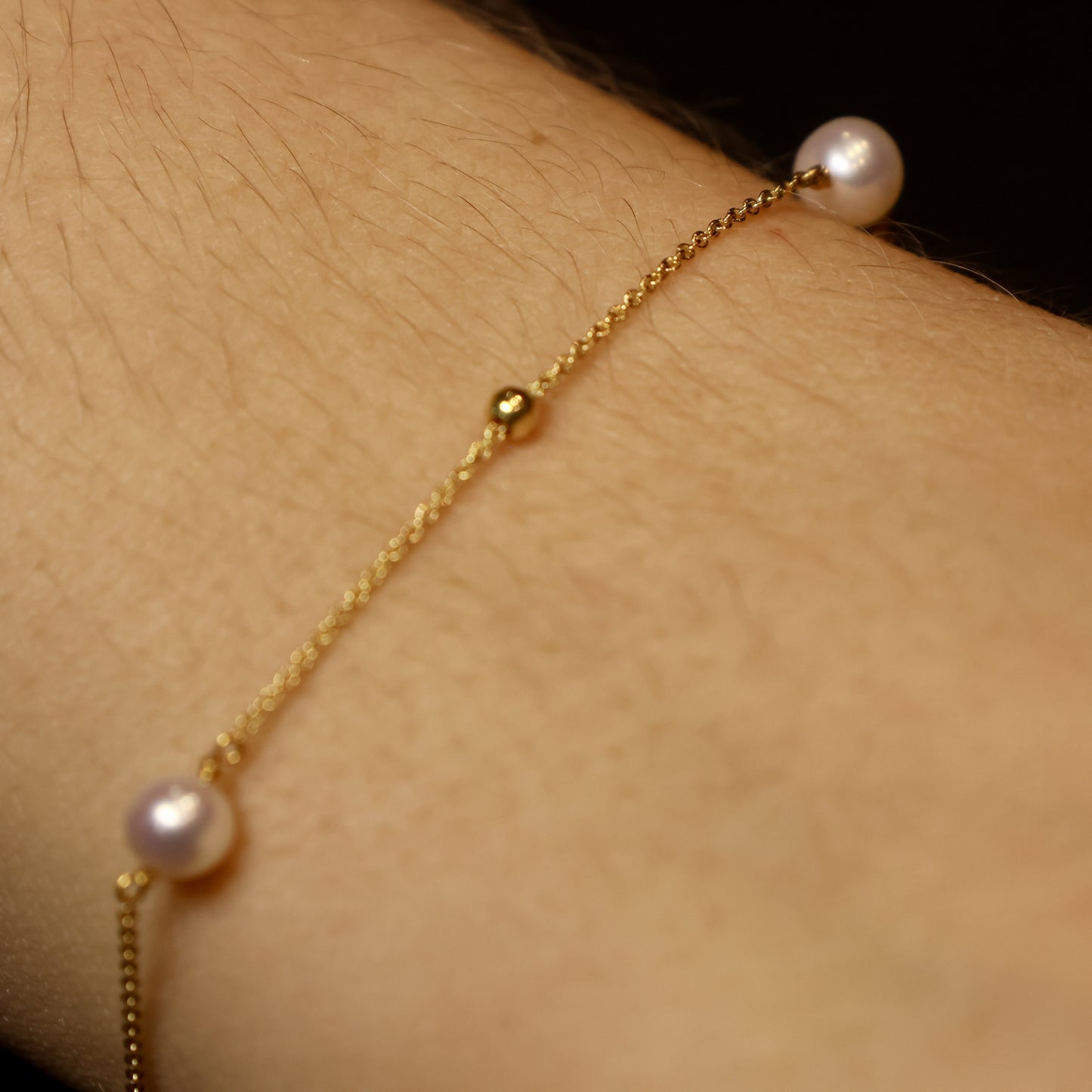18KT geel gouden armband met parel 061123P