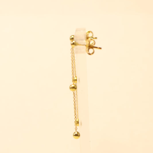 18KT gouden hangoorbellen balletjes 060364