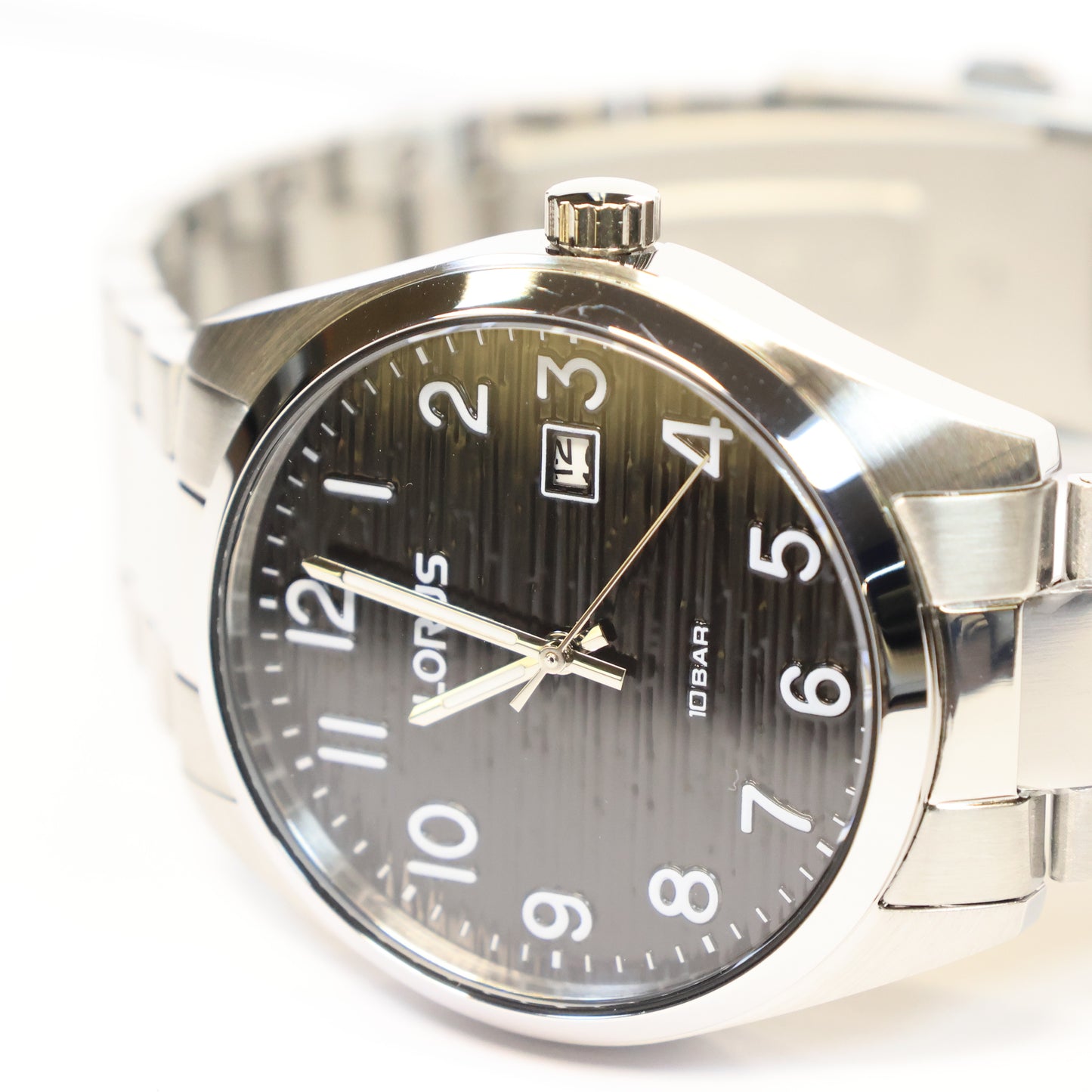 Lorus horloge heren stalen band black dial RH905RX-9