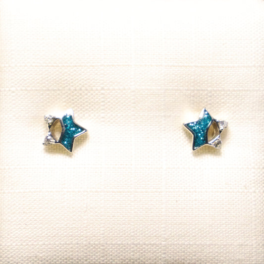 Zilveren Kids ster Oorbellen 739433