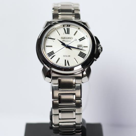 Seiko horloge SUT321P1 Premier dames quartz roman wit