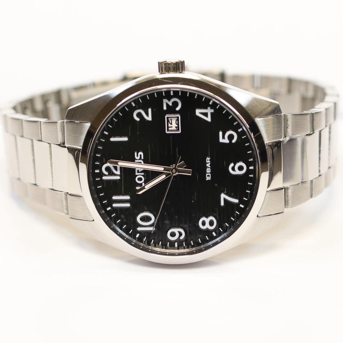 Lorus horloge heren stalen band black dial RH905RX-9