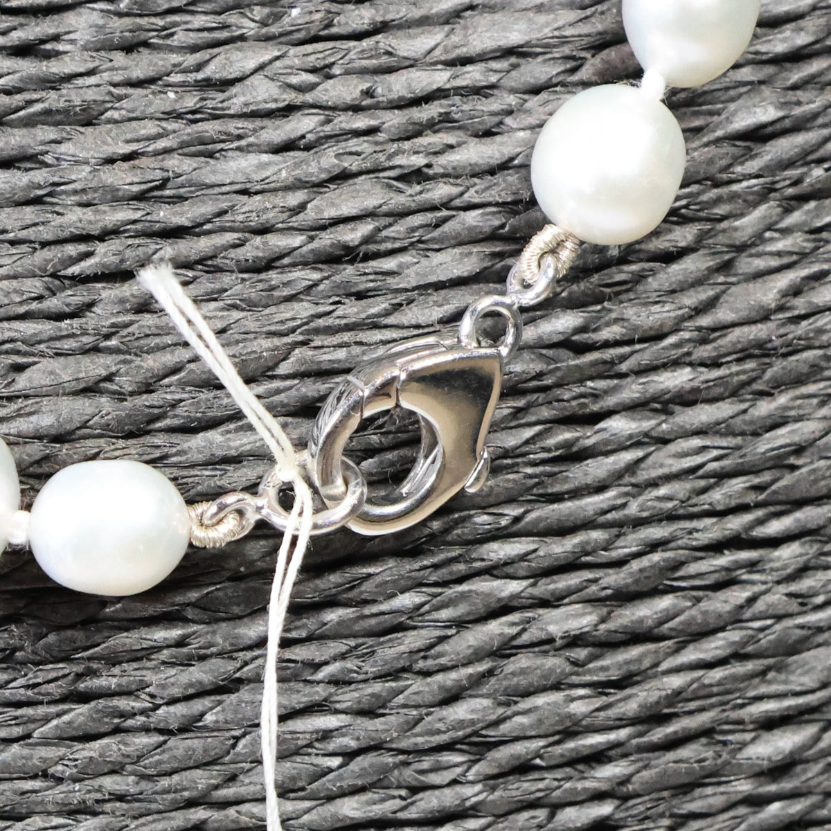 Parelketting 47cm 18 karaat wit gouden slot 9mm zoetwaterparel
