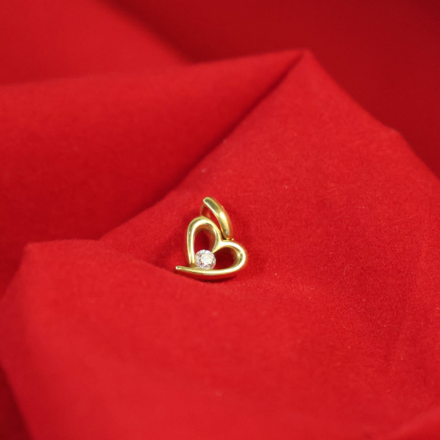 Gouden hartje hanger met briljant 22-0602-95 18KT
