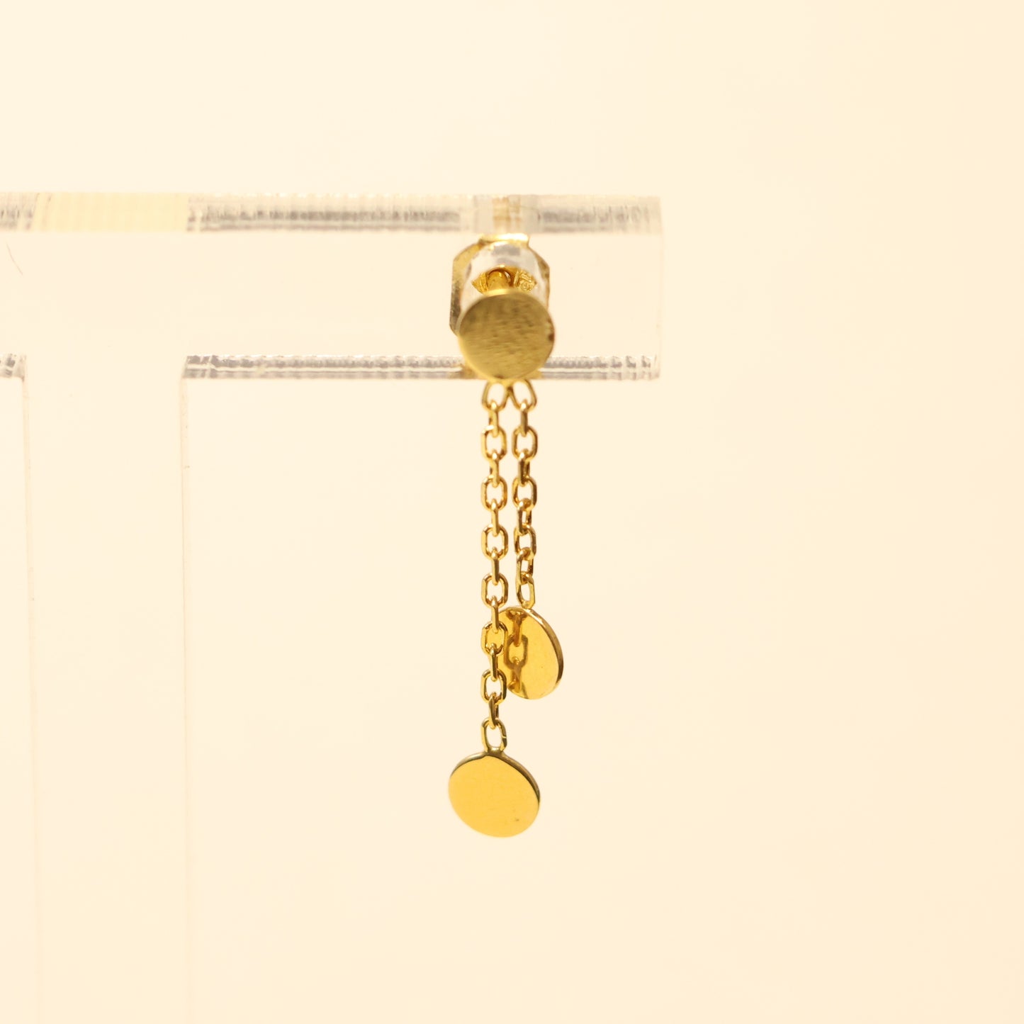 18KT gouden ronde plaatjes hangoorbellen 059687