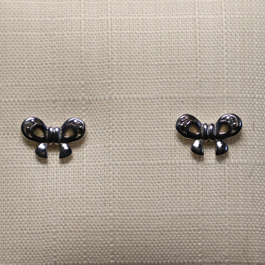 Zilveren Kids strik Oorbellen 98688