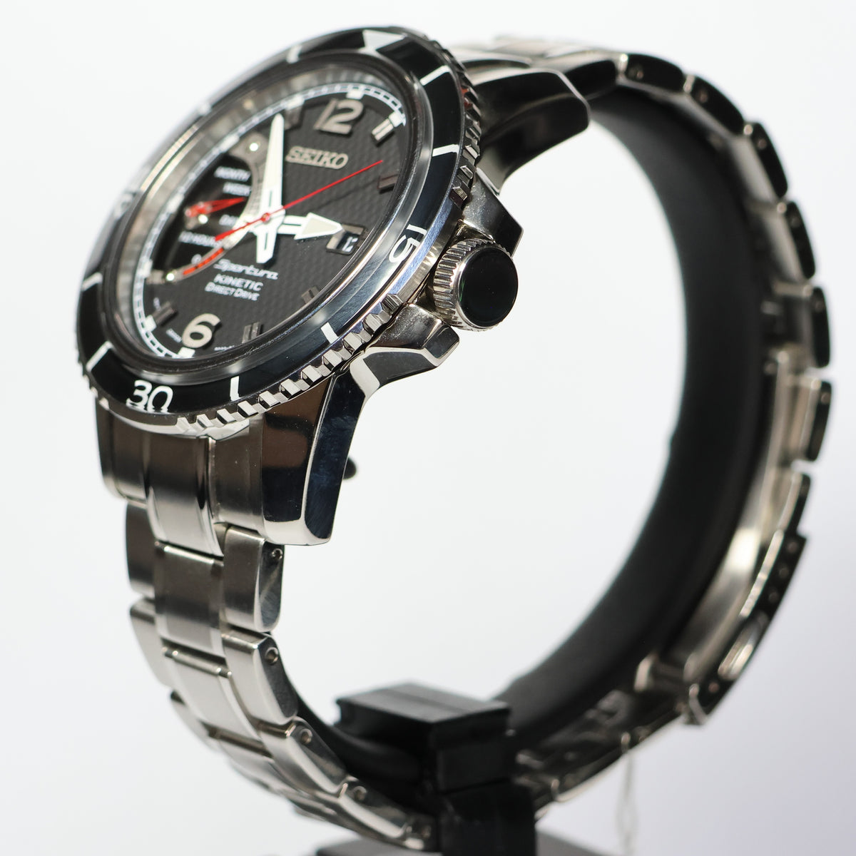 Seiko herenhorloge SRG019P1 kinetic black dial