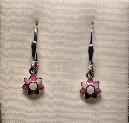 Zilveren Kids bloem hangoorbellen 783335