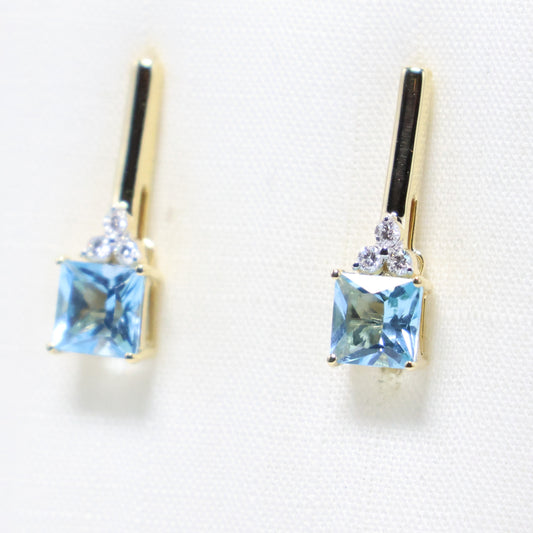 Geel gouden oorbellen met topaas OS6653