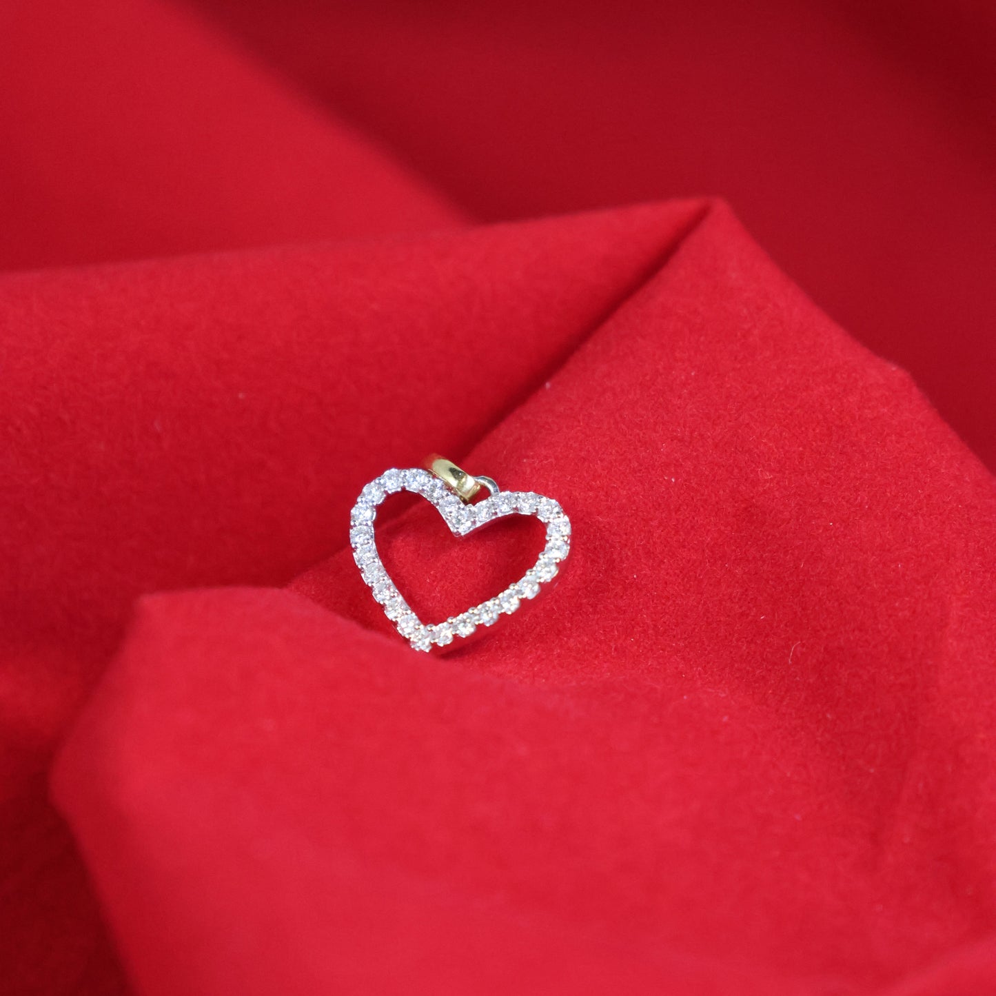 Gouden hart hanger met briljant HS6009 18KT