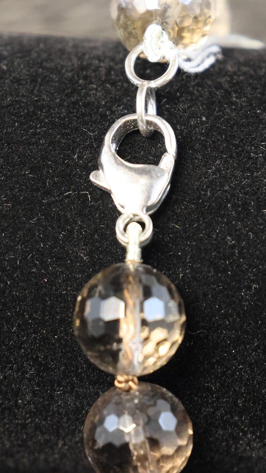 Halfedelsteen Rookkwarts Armband met zilveren slot 00347341