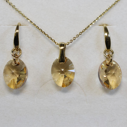 Spark 18kt vergulde Zilveren Halsketting met Swarovski kristal hanger NZG602812GS