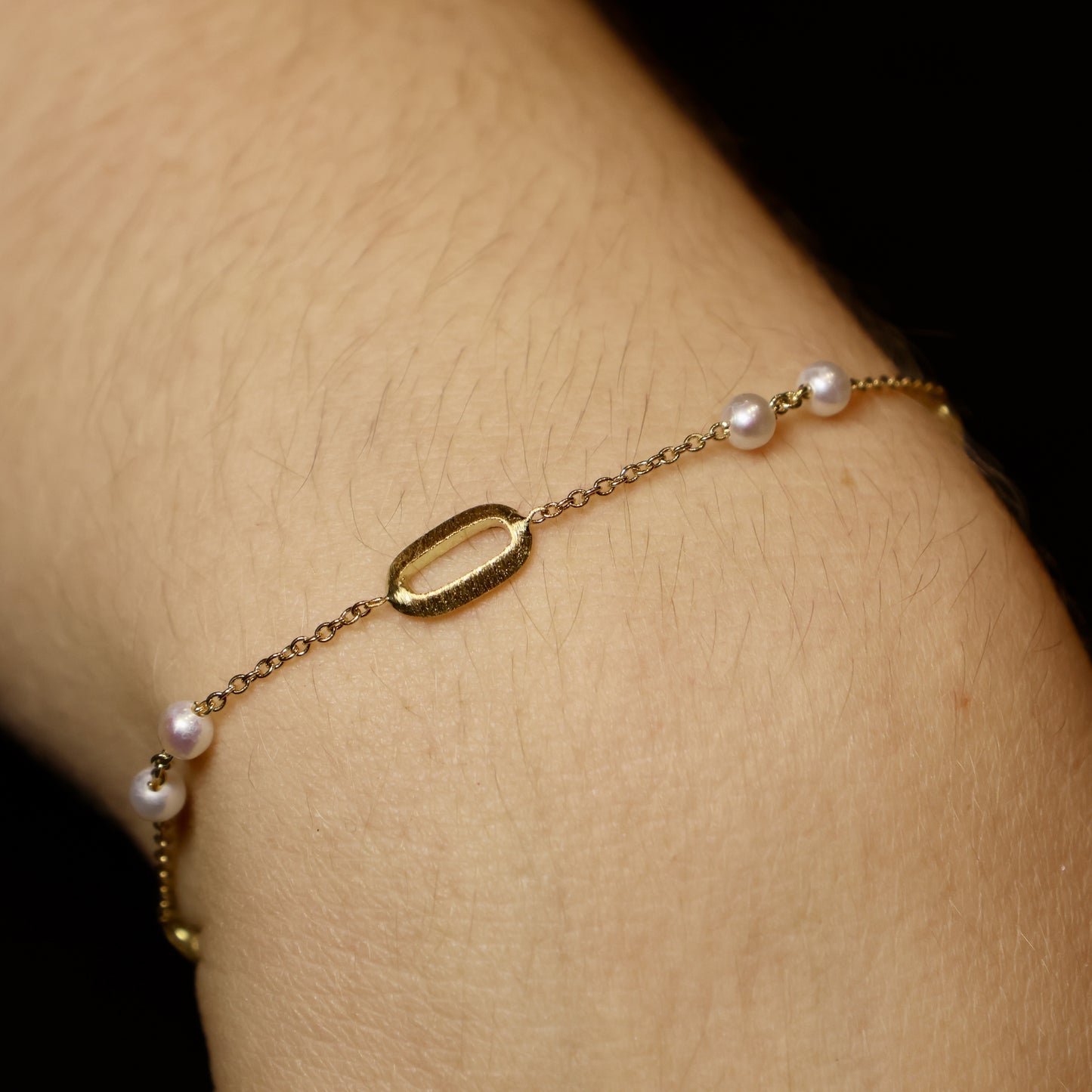 18KT geel gouden armband met parel 068279P