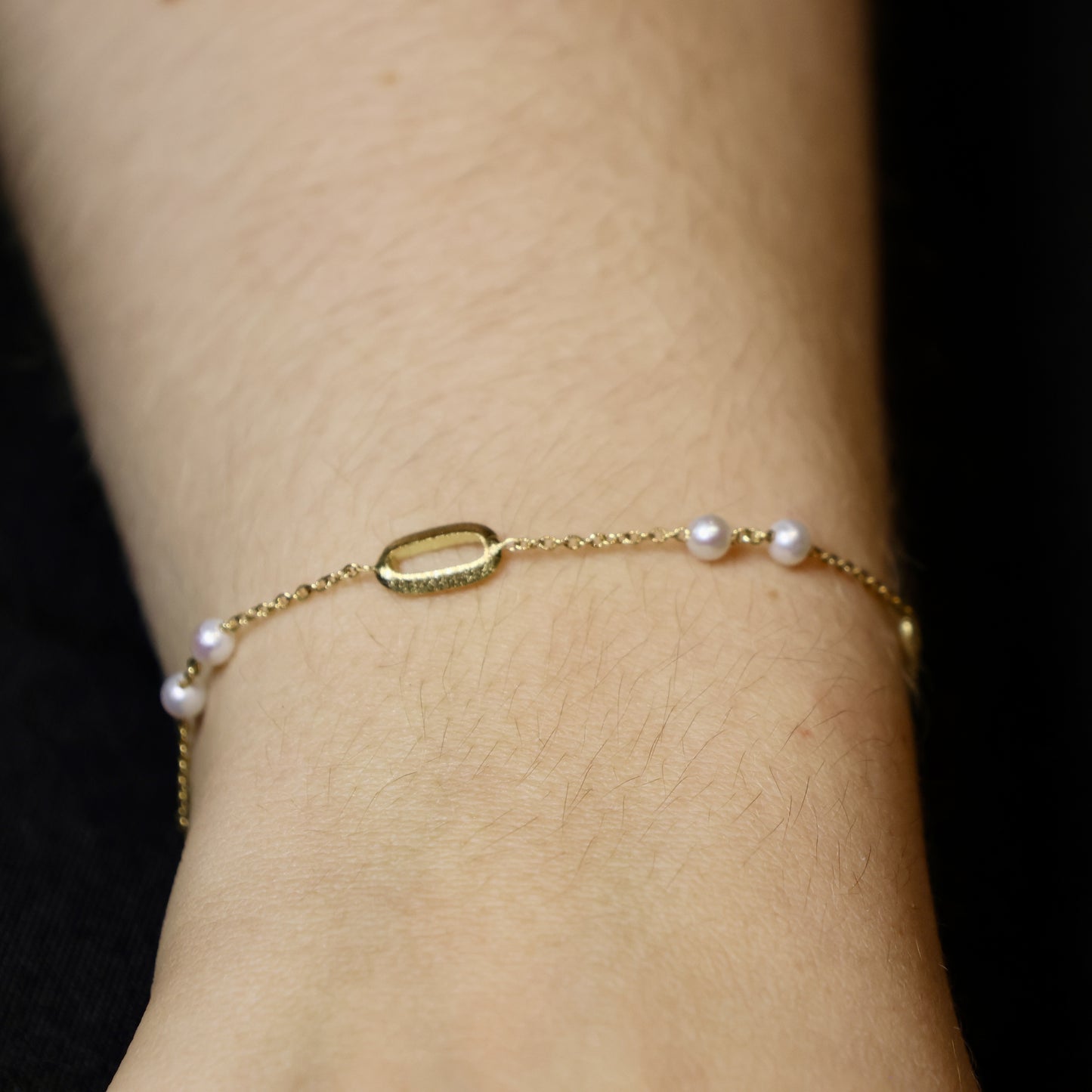 18KT geel gouden armband met parel 068279P