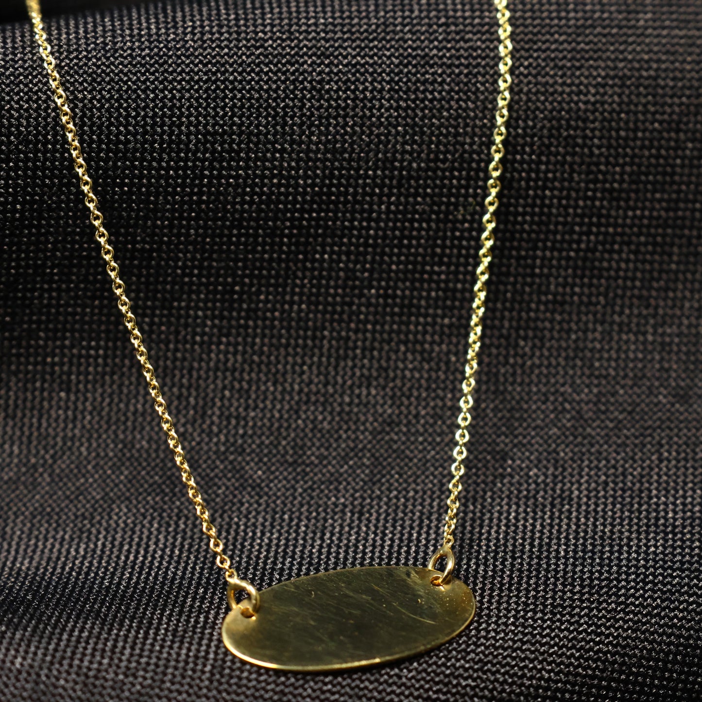18kt geel gouden ketting met plaatje 060387