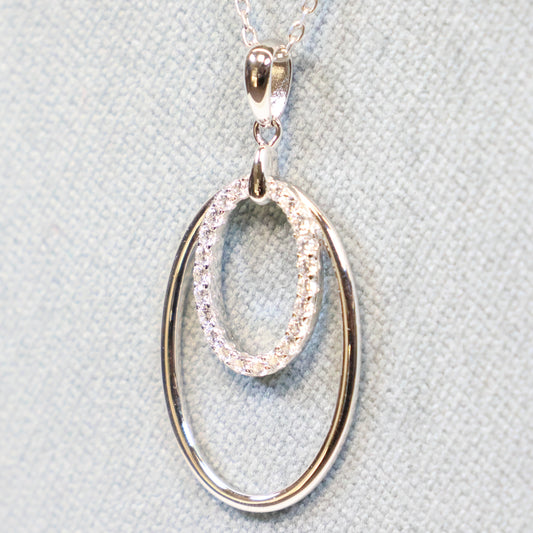 Naiomy zilveren ketting met ovale hanger N5B60