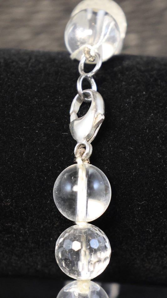 Halfedelsteen Bergkristal Armband met zilveren slot