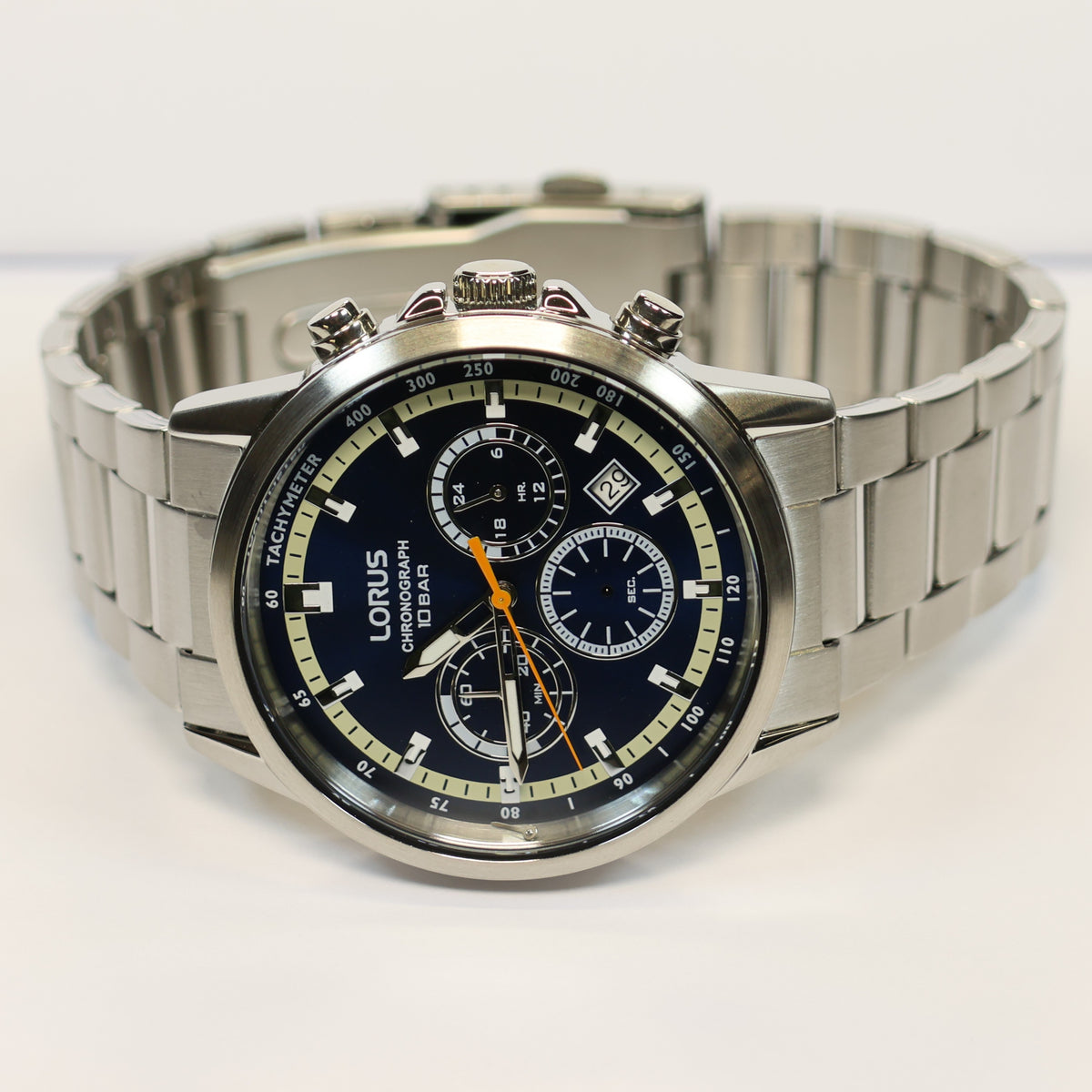 Lorus horloge heren Quartz chronograaf staal blue dial 42mm RT391JX-9