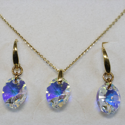 Spark 18karaat vergulde Zilveren ketting met Swarovski kristallen NZG602812AB