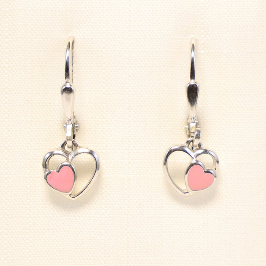 Zilveren Kids hartje hangoorbellen 338017