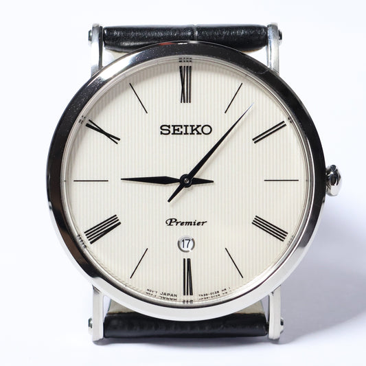 Seiko horloge SKP395P1 Premier quartz wit
