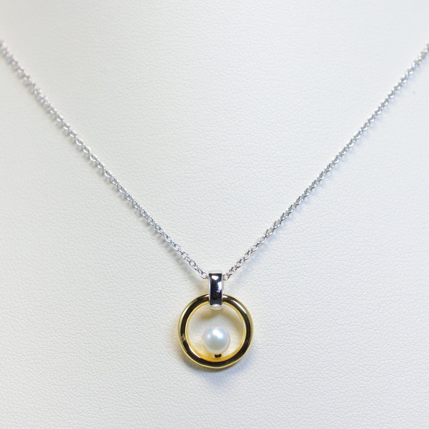 Naiomy zilveren ketting met bicolor parel hanger N5P67