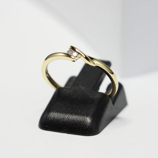 18KT geel gouden ring met briljant RS6661