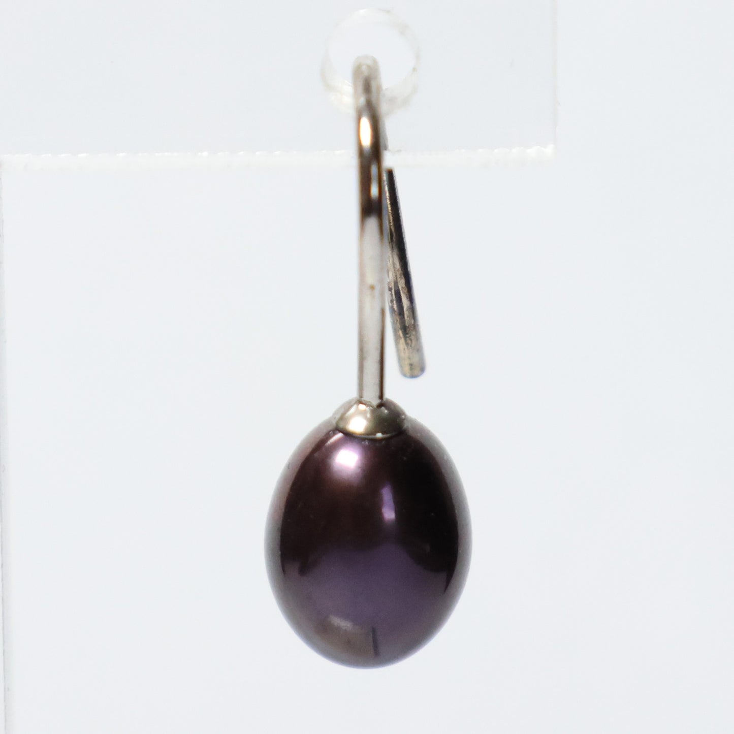 Parel oorbellen zilver paars