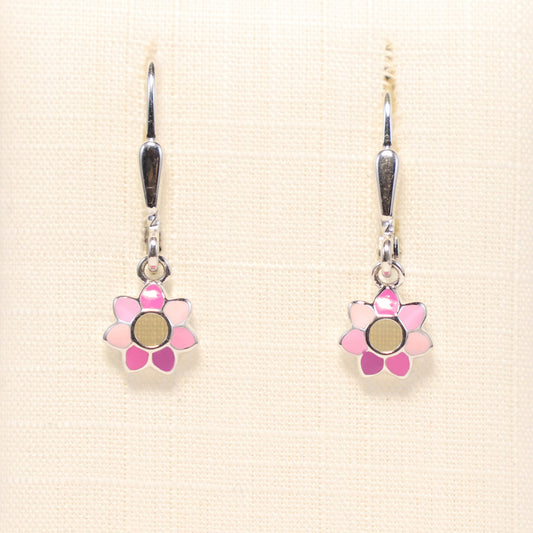 Zilveren Kids bloem hangoorbellen 783335