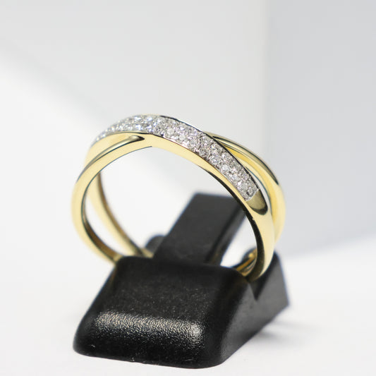 18KT geel gouden ring met briljant RS6656