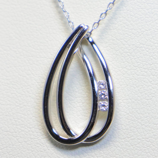 Naiomy zilveren ketting met druppel hanger N5O55