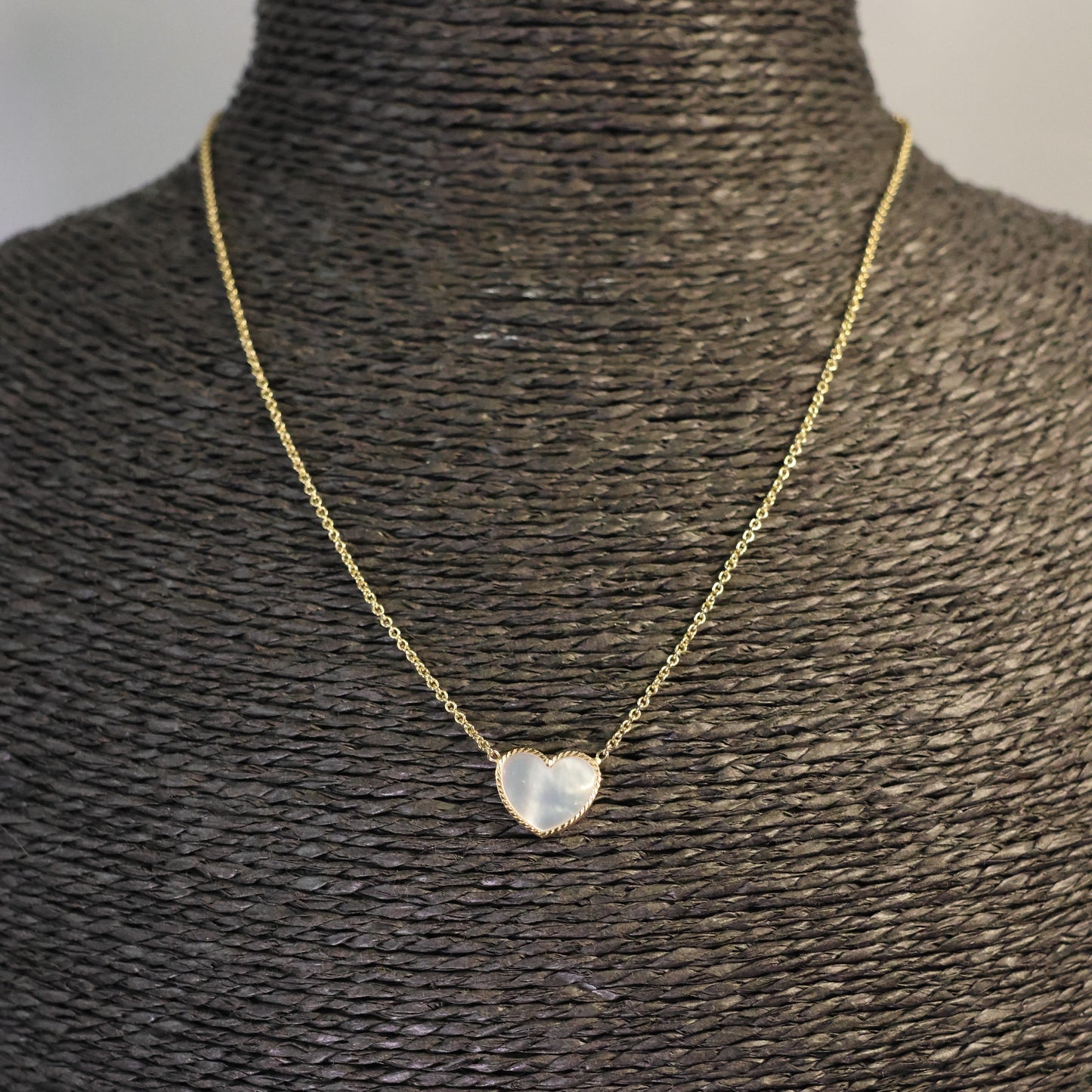 Gouden Ketting met hartje en Parelmoer 067085N