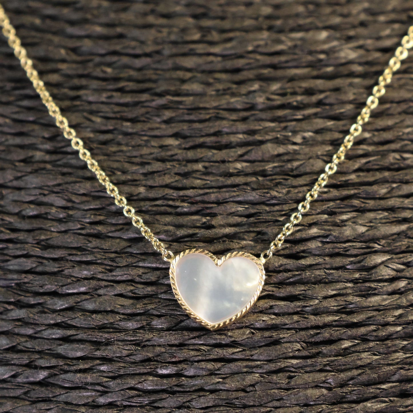 Gouden Ketting met hartje en Parelmoer 067085N