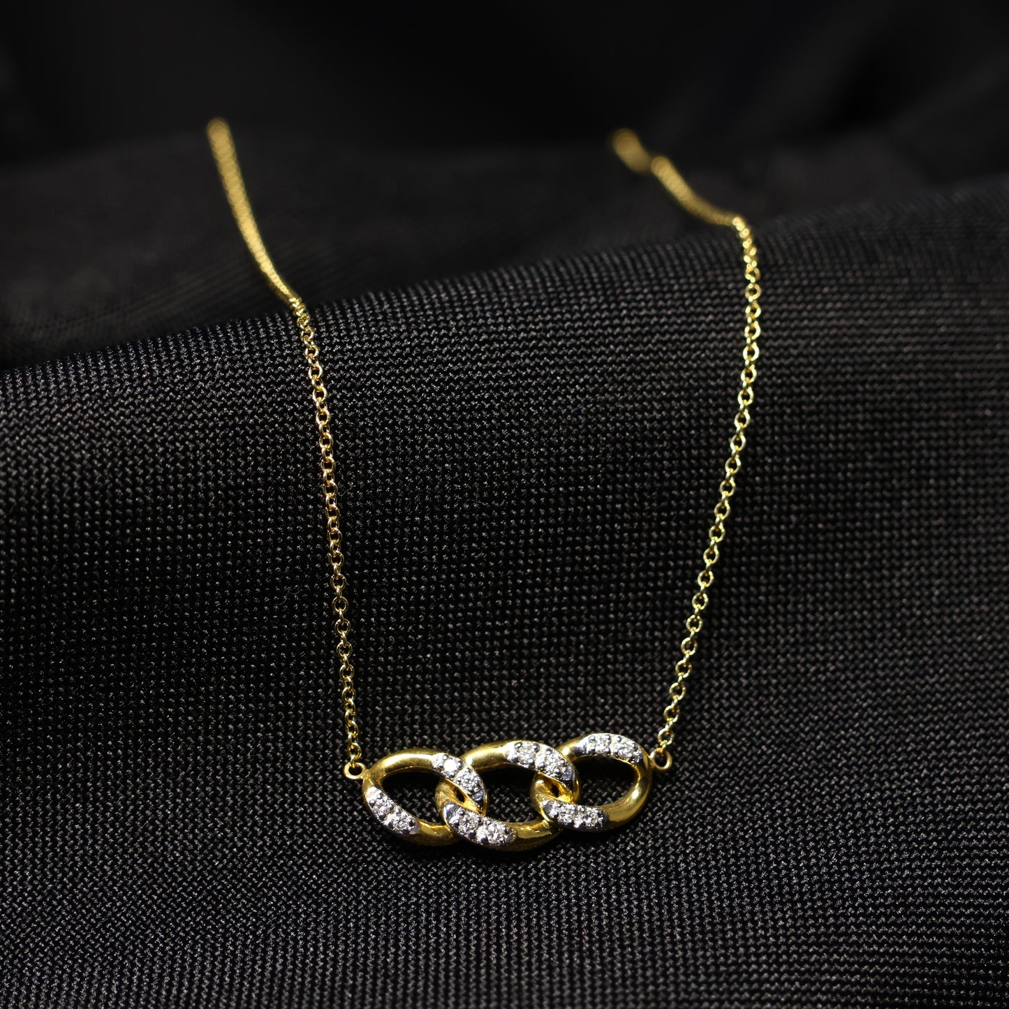 Ketting geel goud met briljant 063190A