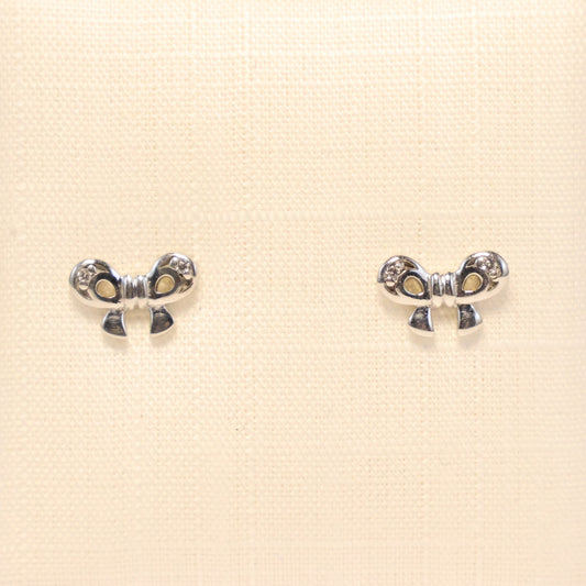 Zilveren Kids strik Oorbellen 98688