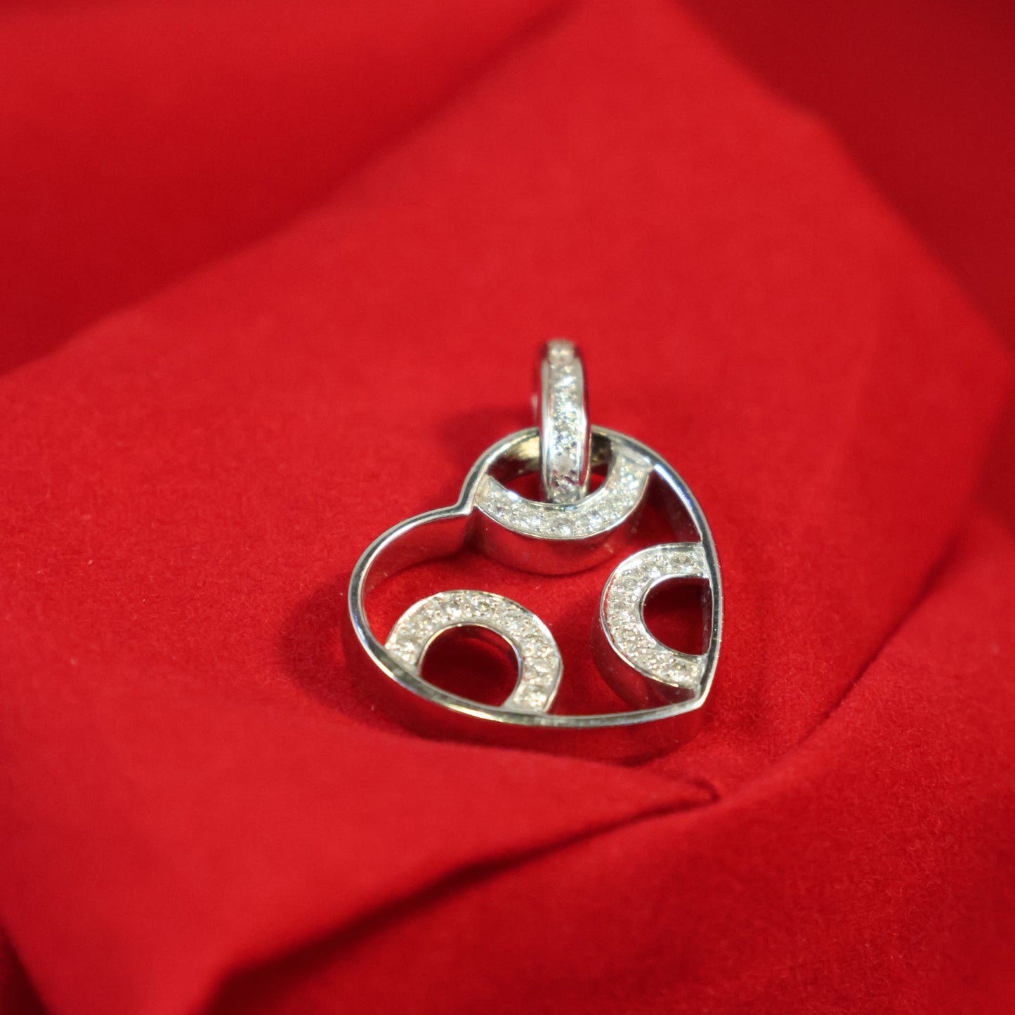 18KT wit gouden hartje hanger met briljant 631A